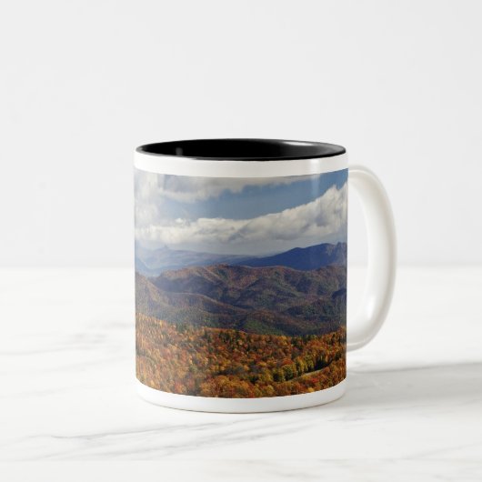 Herbstblick auf die südlichen Appalachen Zweifarbige Tasse (VorderseiteRechts)