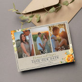 Herbstbloms Blumengrün-Orange-Hochzeit Save The Date