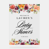 Herbstbloms Blütendusche Begrüßung Acrylschild (Vorderseite)