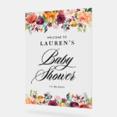 Herbstbloms Blütendusche Begrüßung Acrylschild (Winkel)