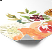 Herbstbloms floral Bridal Brunch Willkommen Poster (Ecke)