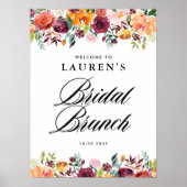Herbstbloms floral Bridal Brunch Willkommen Poster (Vorne)