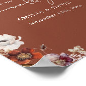 Herbstblordark Terracotta Calligrafy Wedding Poster (Ecke)