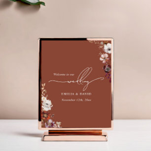 Herbstblordark Terracotta Calligrafy Wedding Poster