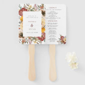 Herbstbluben-Hochzeitsprogramm Burgund & Orange Fächer (Vorne und Hinten)