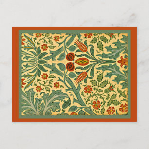 Herbstblume, berühmtes Muster von William Morris Postkarte