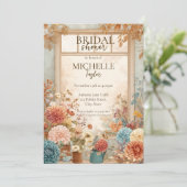 Herbstblume Garten Bridal Dusche Einladung (Stehend Vorderseite)