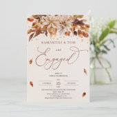 HerbstBlume Orange Marigold Verlobung Einladung (Stehend Vorderseite)