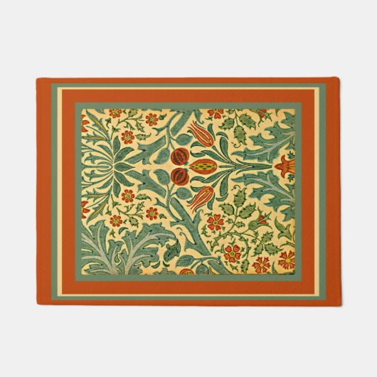 Herbstblume, William Morris Muster, Fußmatte (Vorderseite)