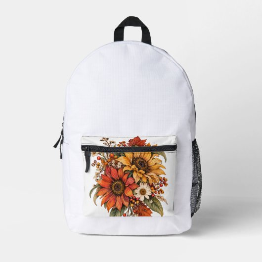 Herbstblumen Bedruckter Rucksack (Vorderseite)