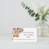 Herbstblumen Blätter Elegante Hochzeitswebsite Begleitkarte (Stehend Vorderseite)