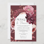 Herbstblumen-Bogen-Petals- und Prosecco-Brautjungg Einladung (Vorderseite)