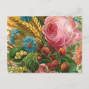 "Herbstblumen-Ernte" Vintage Postkarte