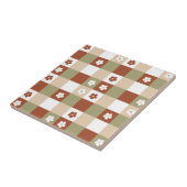 Herbstblumen-Gingham-Karomuster Fliese (Seite)