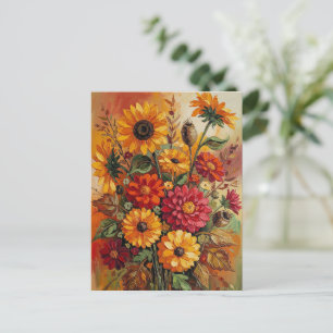 Herbstblumen, Herbstfarben, Postkarte