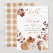 Herbstblumen Kürbis Verlieb dich Einladung (Vorne/Hinten)