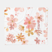 Herbstblumen Name Orange Pfirsich Fleecedecke (Vorderseite (Horizontal))