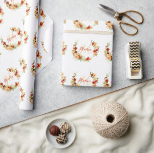 Herbstblumen personalisiert geschenkpapier