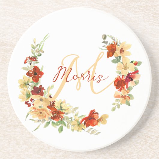 Herbstblumen personalisiert getränkeuntersetzer (Vorne)