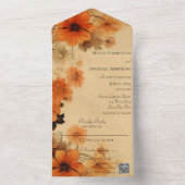 Herbstblumen QR Code All In One Einladung (Innen Boden)