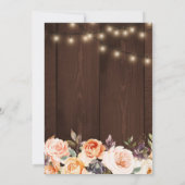 Herbstblumen rustikale Saitenleuchten Brautparty Einladung (Rückseite)