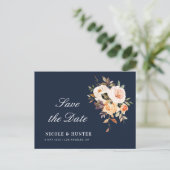 Herbstblumen Save the Date Postkarte (Stehend Vorderseite)
