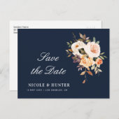 Herbstblumen Save the Date Postkarte (Vorne/Hinten)