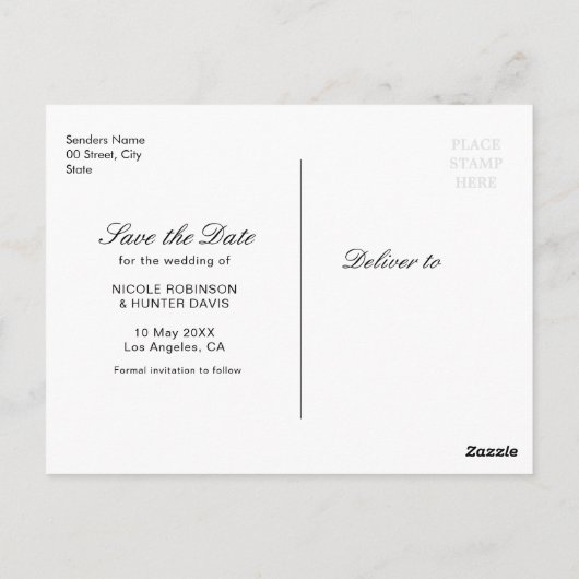 Herbstblumen Save the Date Postkarte (Rückseite)