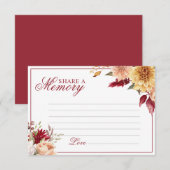 Herbstblumen Trauer Gedenken Sie eine Erinnerungsk RSVP Karte (Vorne/Hinten)