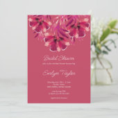 Herbstblumen, Viva Magenta Brautparty Einladung (Stehend Vorderseite)