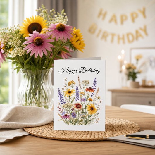 Herbstblumen Wildblumen Blumen Geburtstag Karte