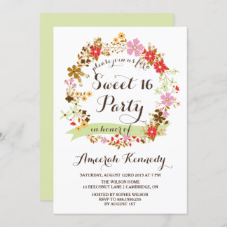 Herbstblumenbad 16 . Geburtstag Einladung