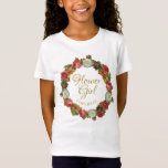 Herbstblumenblumenblumenblume Gastgeschenk Hochzei T-Shirt<br><div class="desc">Dieser niedliche T - Shirt ist speziell für Ihre Hochzeitsfrau Blume konzipiert. Das Design ist mit einem Kranz von Herbstfarben in reichen Herbstfarben wie Korallenrosa, Rot, Orange und Pflaume gestaltet. Der Text ist ein elegantes goldenes Skript, und es gibt einen Ort, um ihren Namen zu geben. Ein guter Weg, ihr...</div>