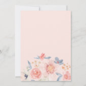 Herbstblumenbohu pinkblaue Aquarellfarbe Süß 16 Einladung (Rückseite)