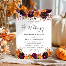 Herbstblumenbrurnt Orange Gold Glitzer Hochzeit