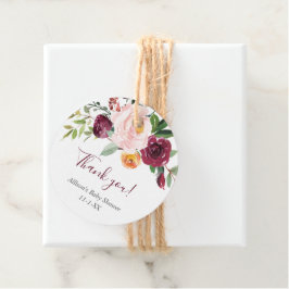 Herbstblumenburgund blütenrosa Herbstfavoriten Geschenkanhänger