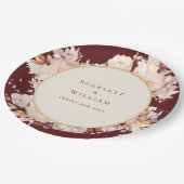 Herbstblumenburgunder-CremeWedding Pappteller (Schrägansicht)