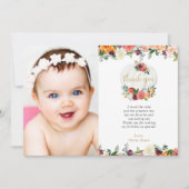 Herbstblumenburgunder weißer Kürbis Dankeschön Kar Einladung (Vorderseite)