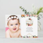 Herbstblumenburgunder weißer Kürbis Dankeschön Kar Einladung (Stehend Vorderseite)