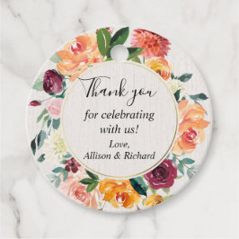 Herbstblumenburgundisch, rot, pinkfarben geschenkanhänger