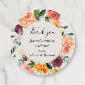 Herbstblumenburgundisch, rot, pinkfarben geschenkanhänger (Vorderseite)