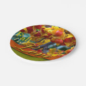 Herbstblumendesign in der Liebe: Herbst-Herbst-Fot Pappteller (Schrägansicht)