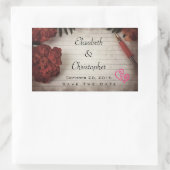 Herbstblumendesign Save the Date Hochzeit Rechteckiger Aufkleber (Tasche)
