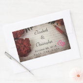 Herbstblumendesign Save the Date Hochzeit Rechteckiger Aufkleber (Umschlag)