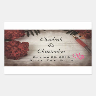Herbstblumendesign Save the Date Hochzeit Rechteckiger Aufkleber