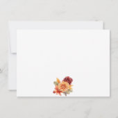 Herbstblumenhochzeit Dankeskarte (Rückseite)