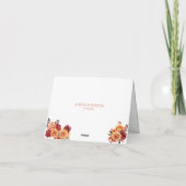 Herbstblumenhochzeit Dankeskarte (Rückseite)