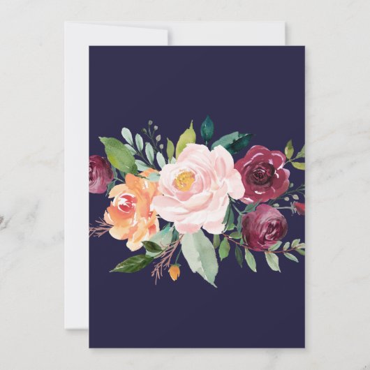 Herbstblumenhochzeit Einladung (Rückseite)