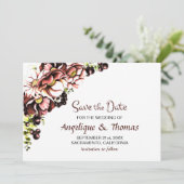 Herbstblumenhochzeit rettet das Datum Save The Date (Stehend Vorderseite)