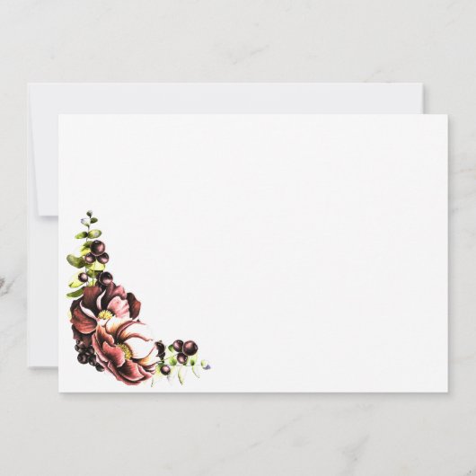 Herbstblumenhochzeit rettet das Datum Save The Date (Rückseite)